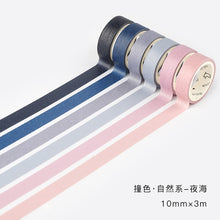 Load image into Gallery viewer, 6 Pcs/lot Fall Decorative Paper Green Pink Purple Washi Tape Set Japanese Stationery Kawaii Scrapbooking Supplies Stickers