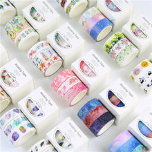 Load image into Gallery viewer, 3 Rolls Washi Masking Tape Set Petal Animal Flower Paper Masking Tapes Japanese Washi Tape DIY Scrapbooking Sticker, 15mm x 5m
