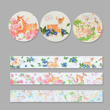 Load image into Gallery viewer, 3 Rolls Washi Masking Tape Set Petal Animal Flower Paper Masking Tapes Japanese Washi Tape DIY Scrapbooking Sticker, 15mm x 5m